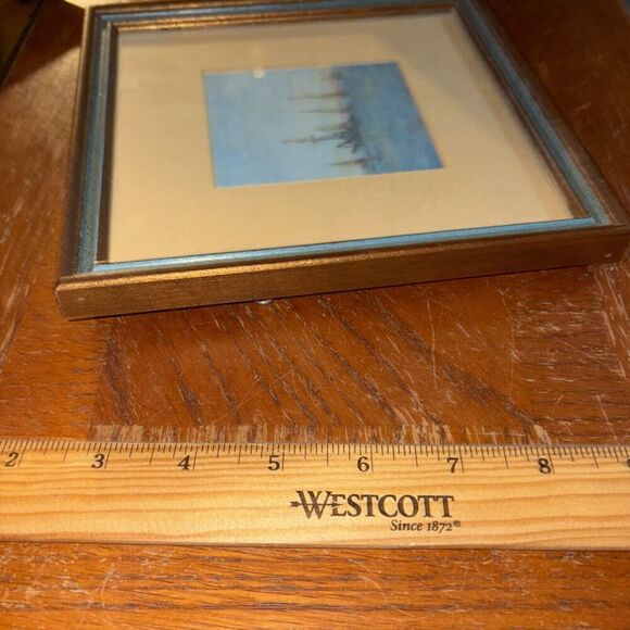 Framed SIGNED FRANCIS WEST Painting ORIENTAL ASIAN Influence BOATS SEASCAPE - Picture 6 of 7